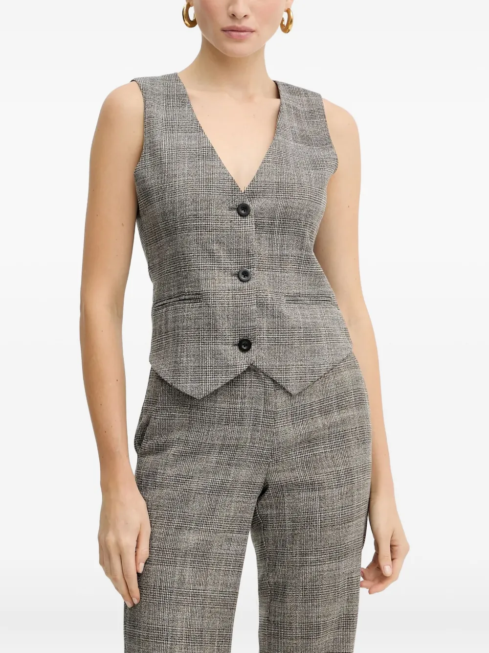 Silvian Heach checked waistcoat - Grey