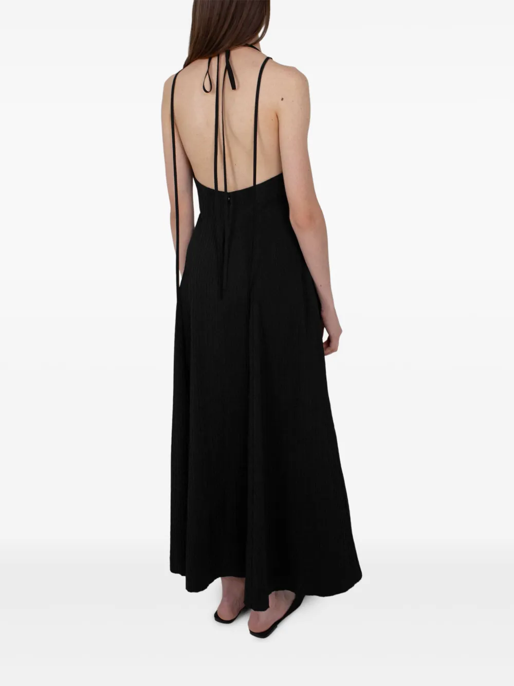 RXQUETTE Geplooide halterjurk Zwart