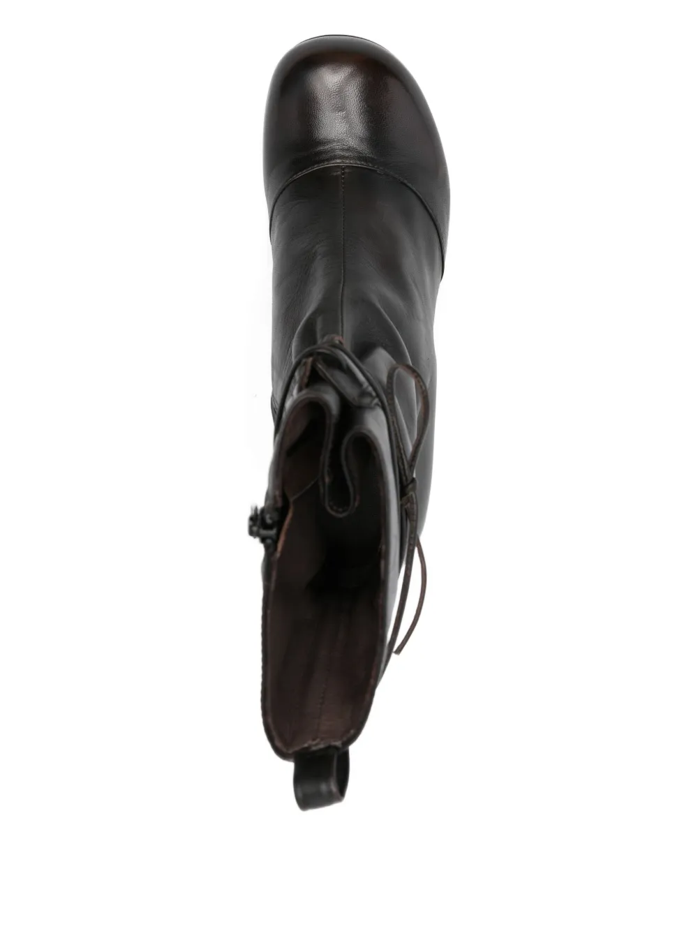 Lorena Paggi 60mm Lace-up Block-heel Boots In Brown