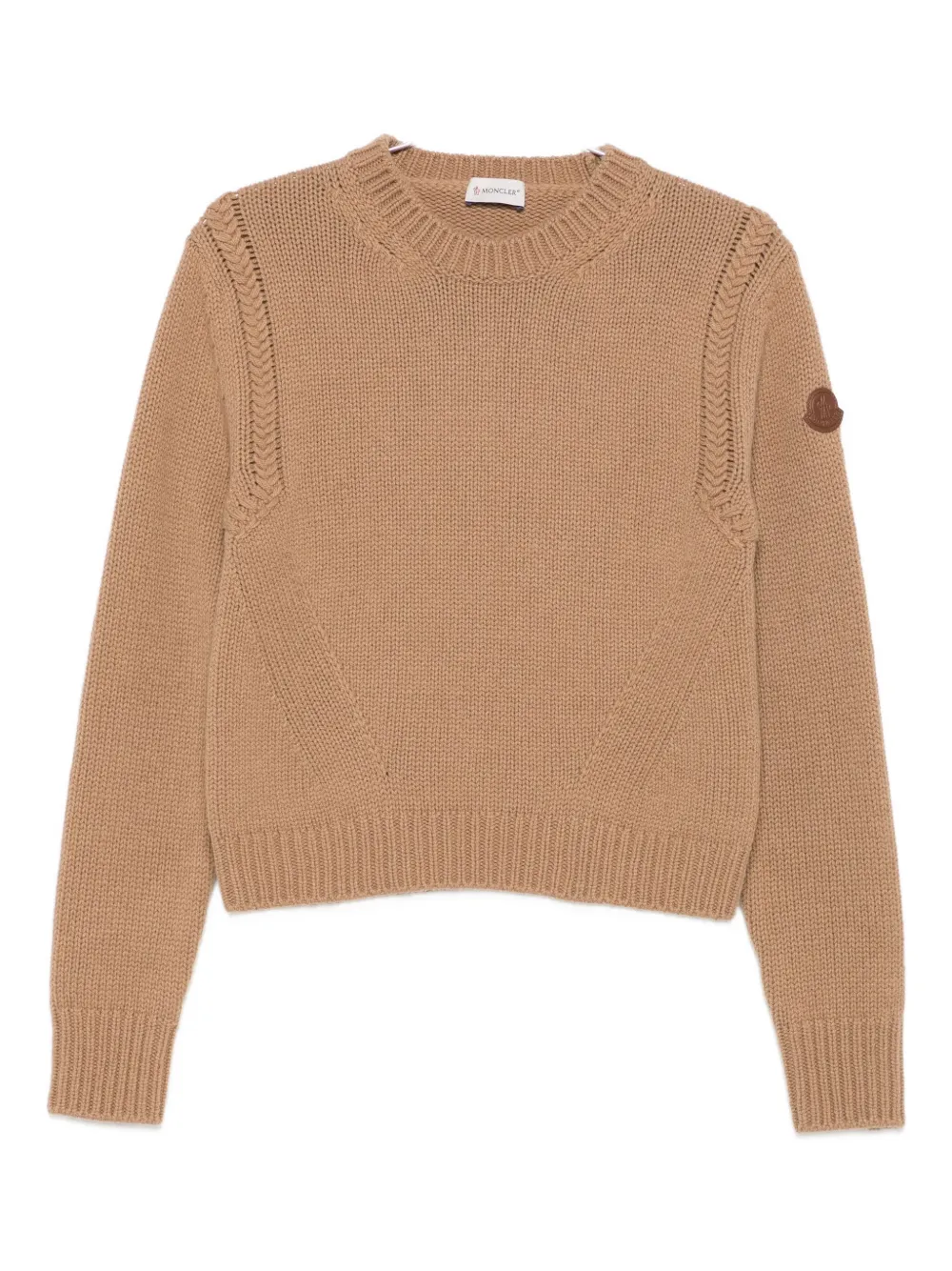 Moncler Ribbed-knit Jumper In Brown