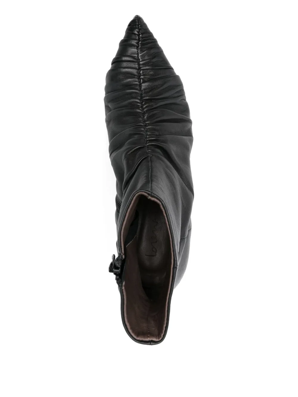 Lorena Paggi 50mm Pleated Pointed-toe Ankle Boots In Black