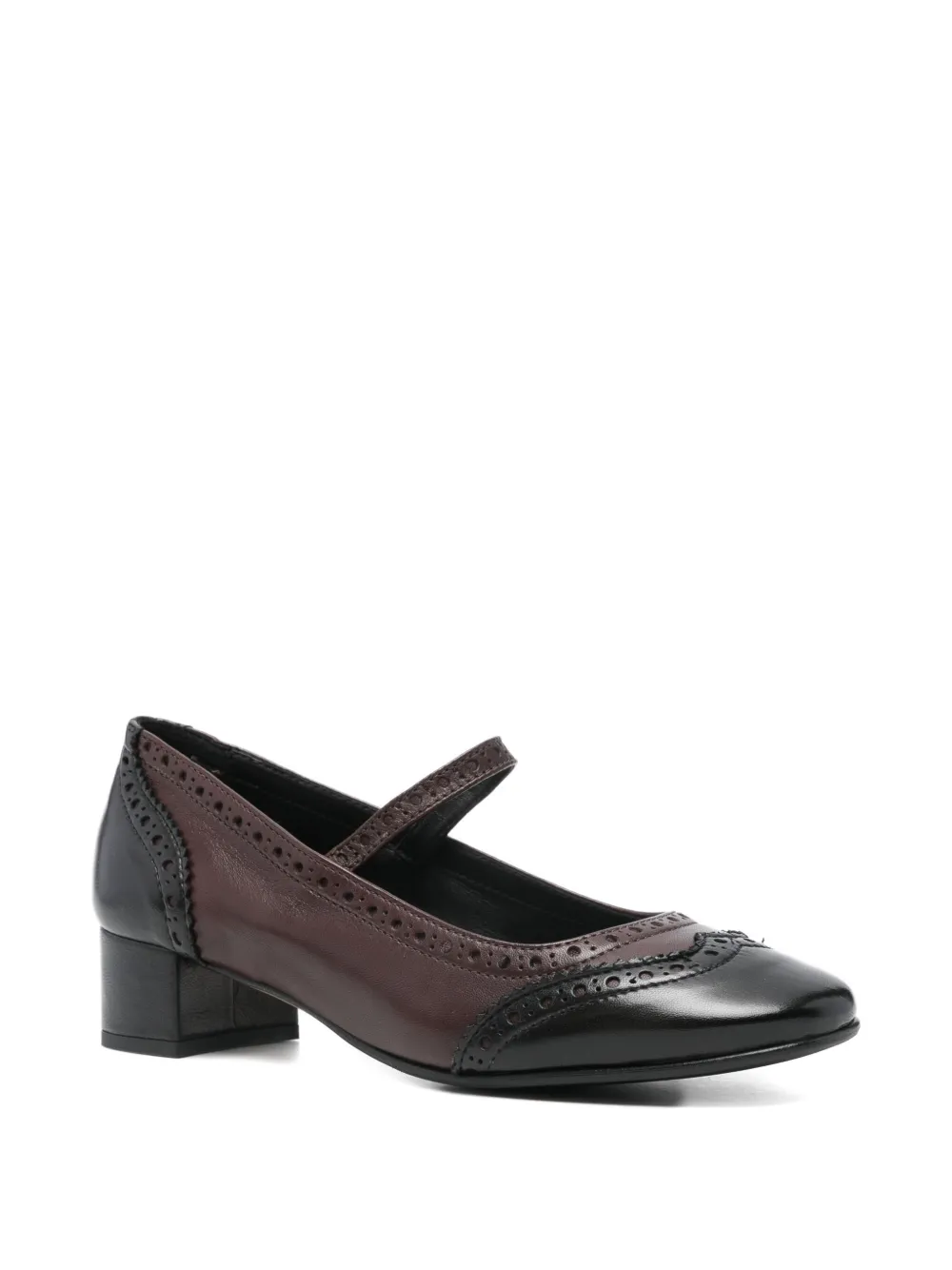 lorena paggi leather brogue pumps Black