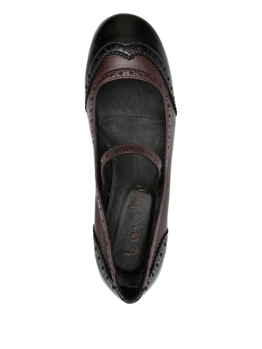 lorena paggi leather brogue pumps Black