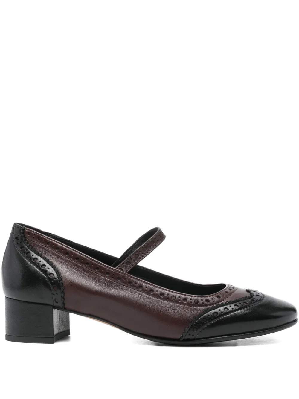 Lorena paggi leather brogue pumps Black