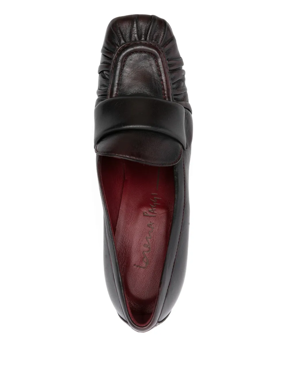 lorena paggi 60mm pleated-detail block-heel pumps Purple