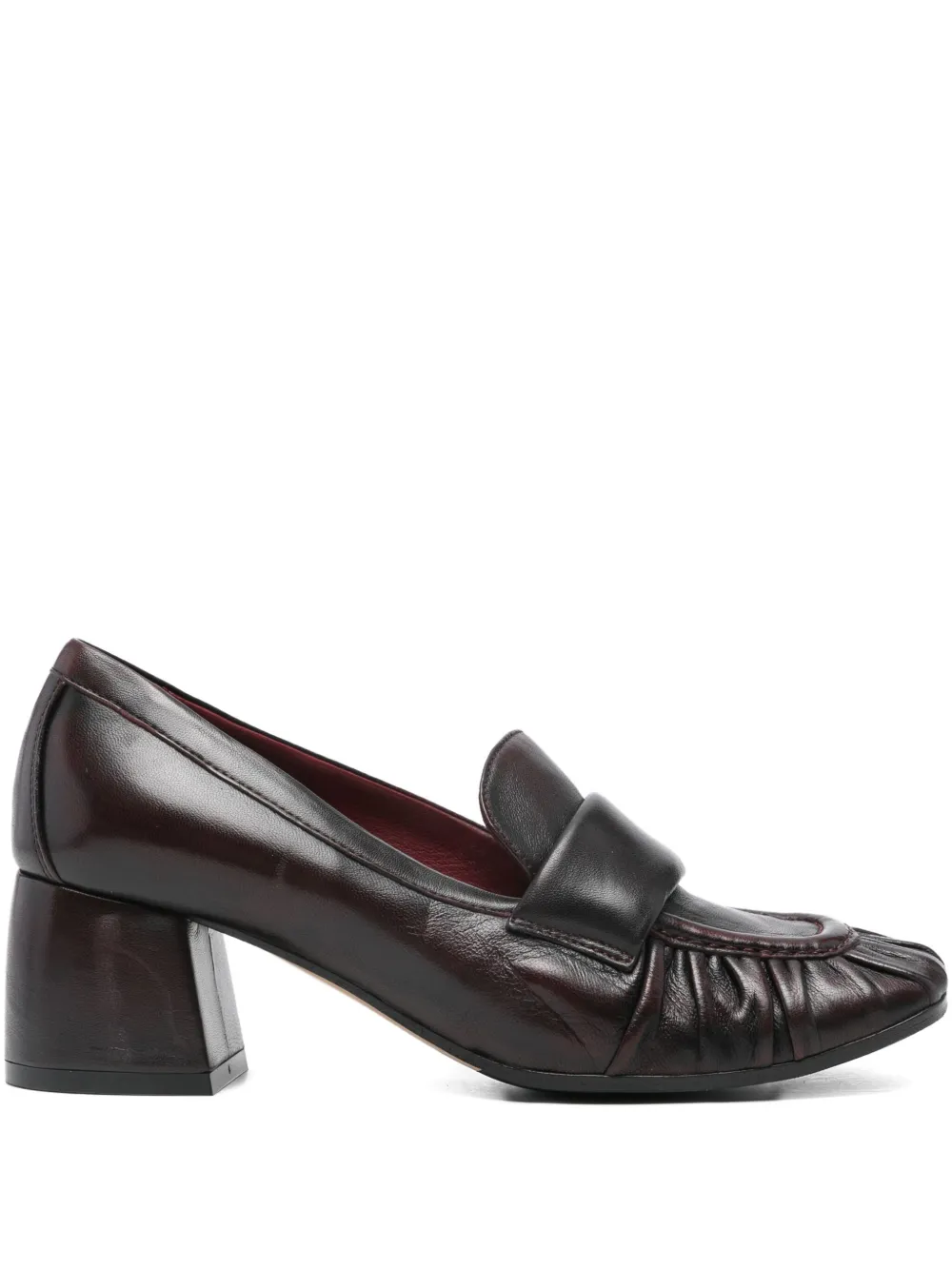 Lorena paggi 60mm pleated-detail block-heel pumps Purple