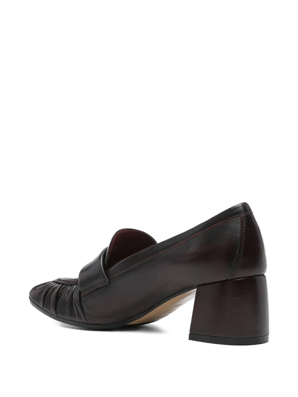 lorena paggi 60mm pleated-detail block-heel pumps Purple