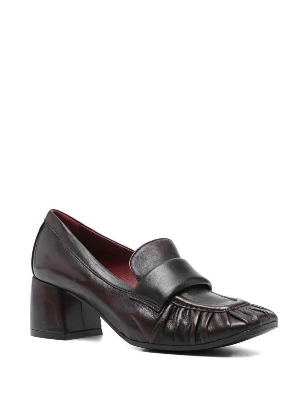 lorena paggi 60mm pleated-detail block-heel pumps Purple