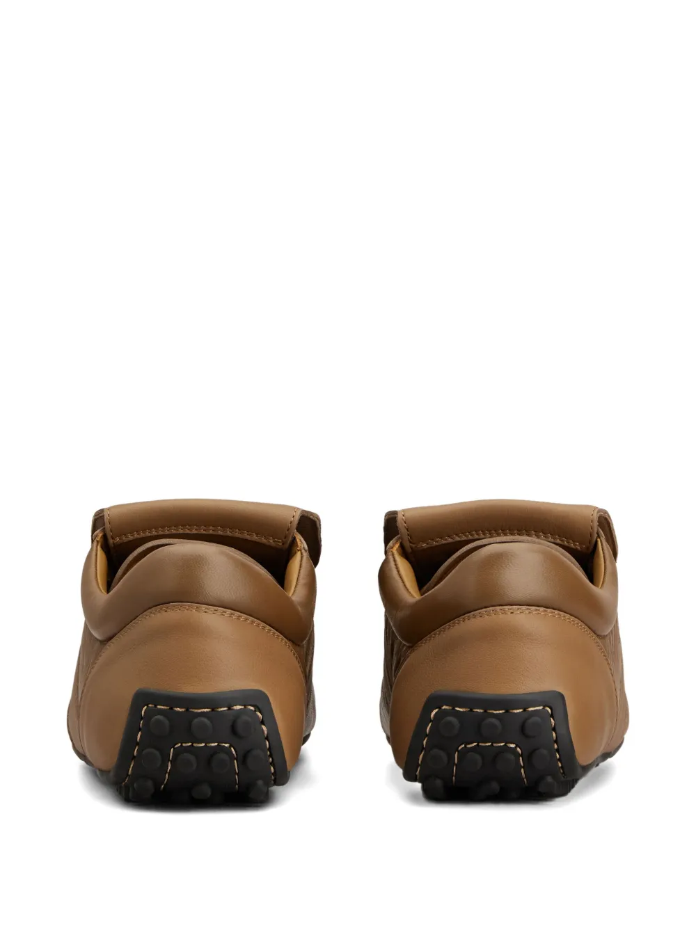 Tod's Leather Strap Trainers In Brown