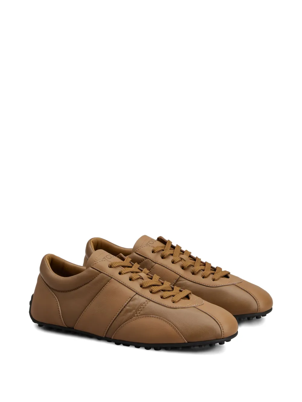 Tod's Leather Strap Trainers In Brown
