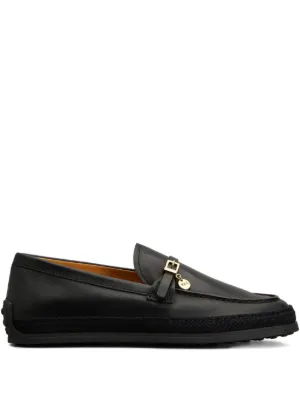 Miu Miu Brushed Leather Penny Loafers | Black | FARFETCH