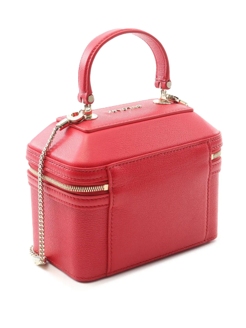 Pre-owned Bvlgari 2010-2025 Leather Serpenti Forever Vanity Bag Satchel In Red