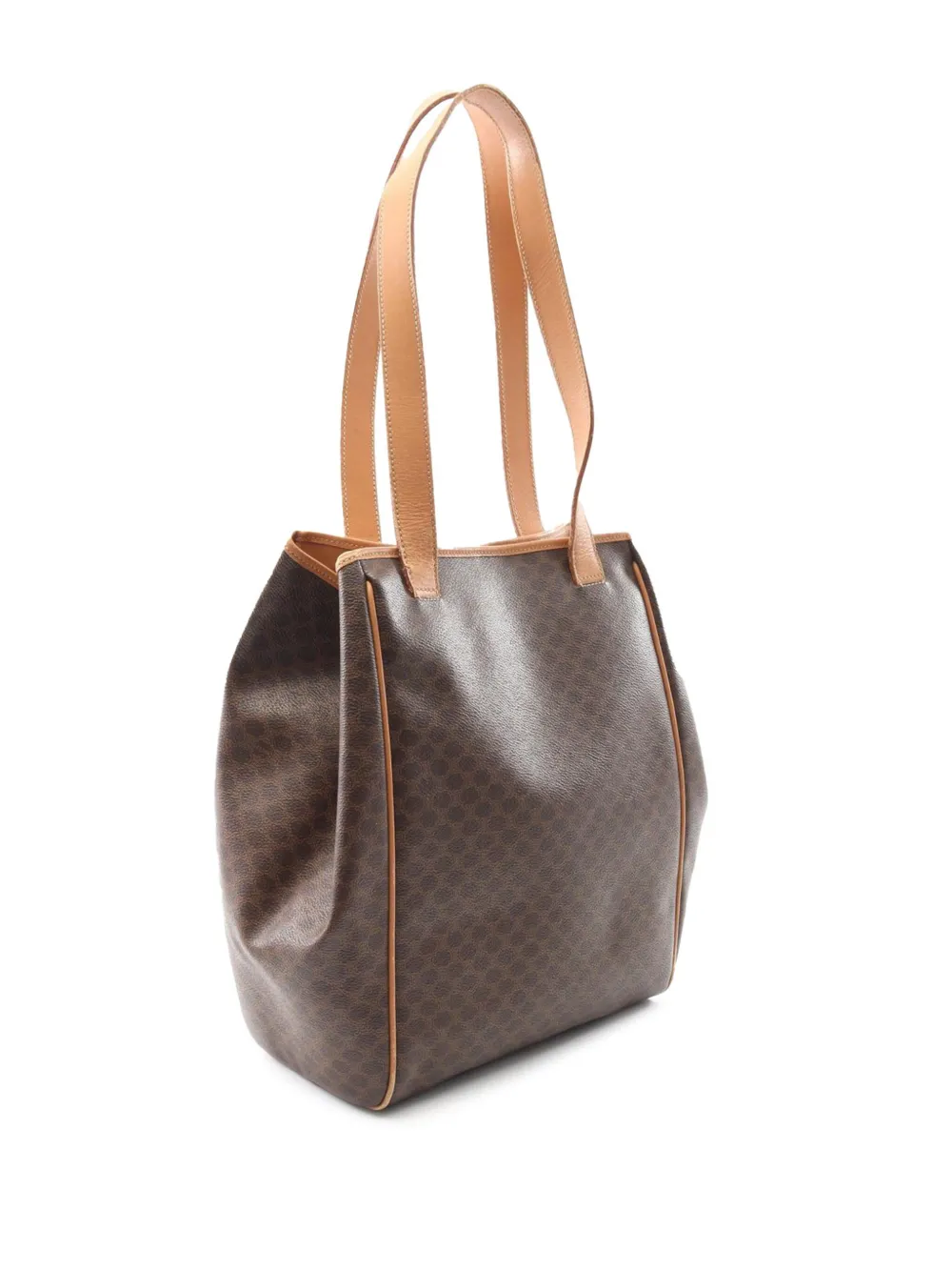 Pre-owned Celine 2016 Macadam Coated Canvas Tote Bag In Brown