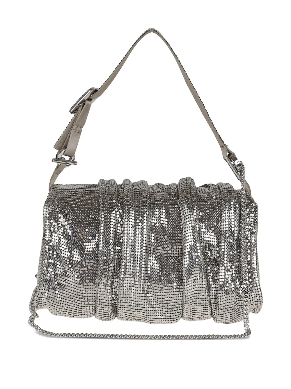 Benedetta Bruzziches Iris Mercury Chainmail Shoulder Bag In Silver