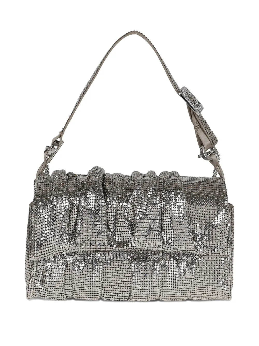 Benedetta Bruzziches Iris Mercury Chainmail Shoulder Bag In Silver