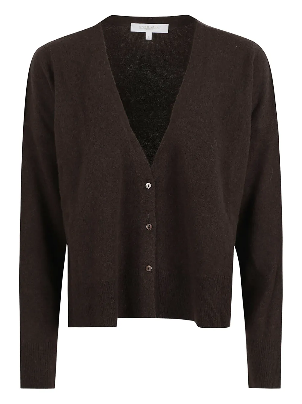 Antonelli V-neck Wool Cardigan In Brown