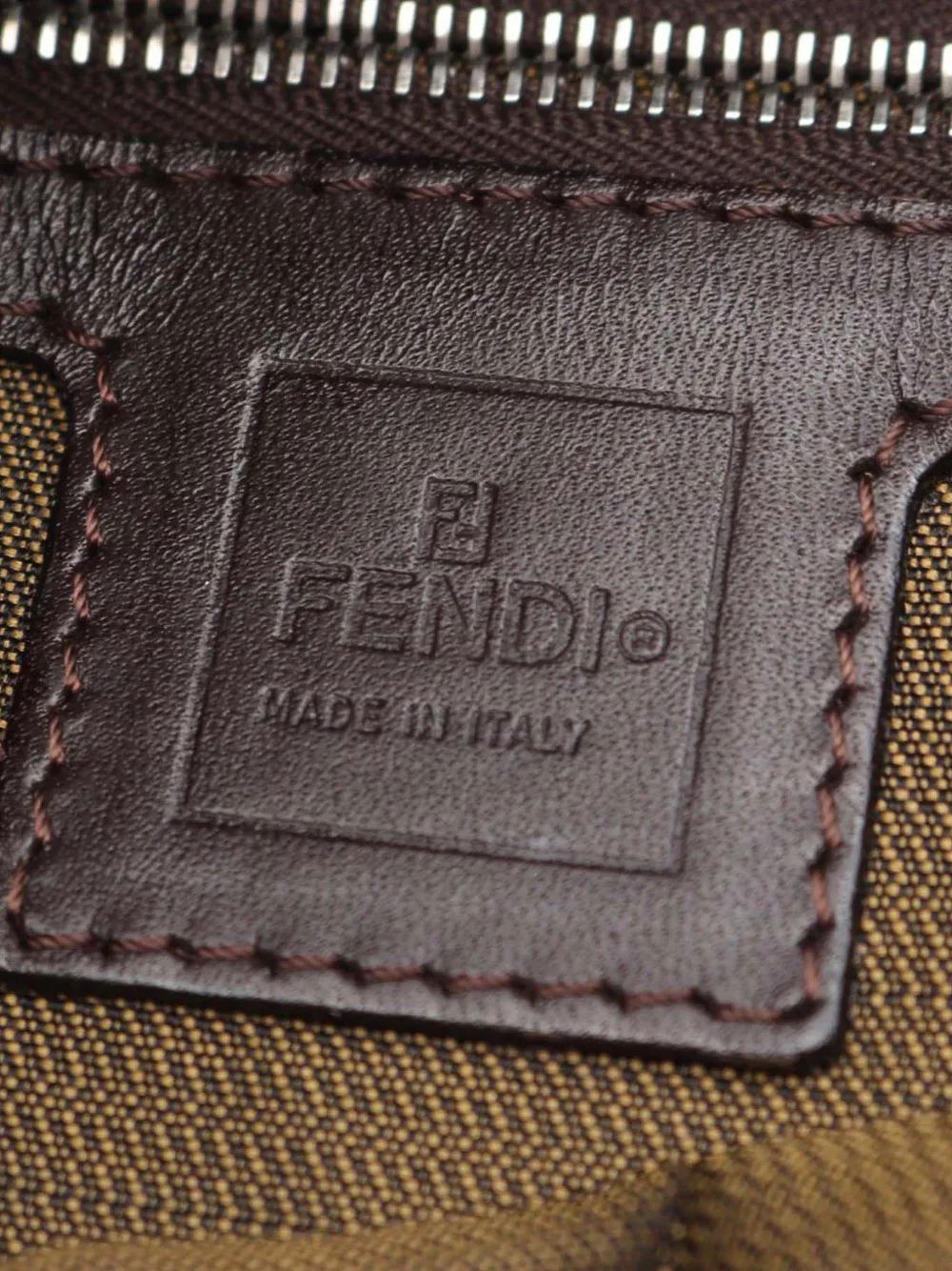 Pre-owned Fendi 2000-2010 Zucca Canvas Mamma Forever Shoulder Bag In Brown