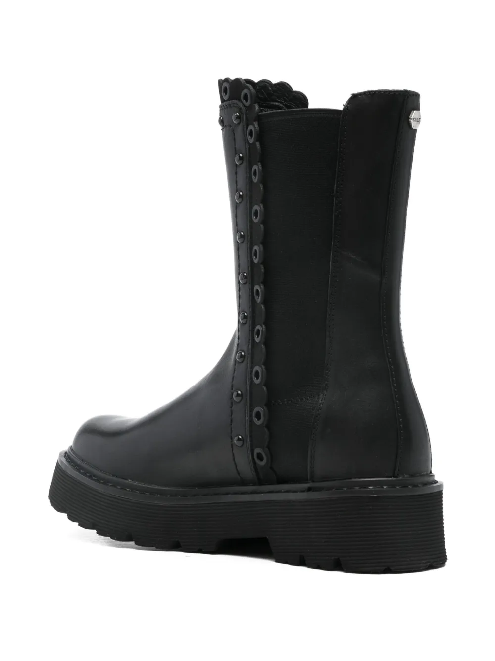 Cult Leren Chelsea laarzen met gewelfde ringlets Zwart