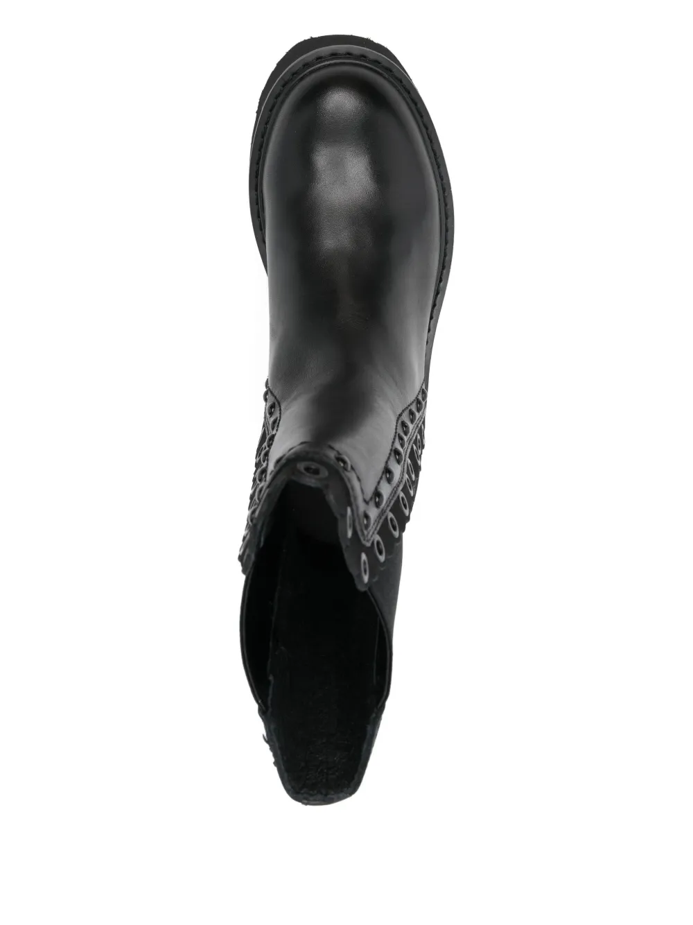 Cult Leren Chelsea laarzen met gewelfde ringlets Zwart