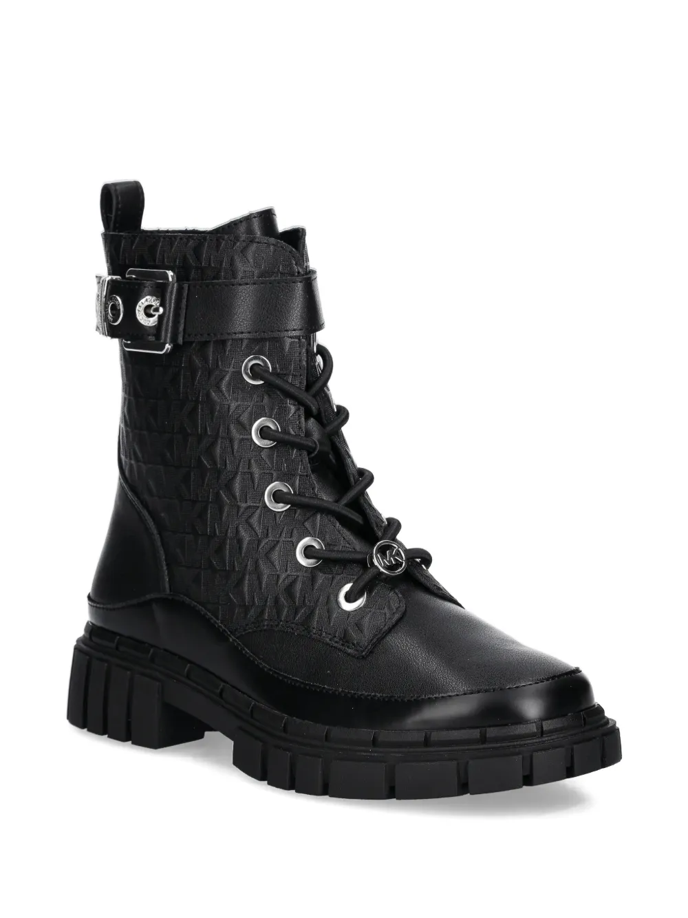 Michael Kors Kids monogram-embossed buckle boots - Nero