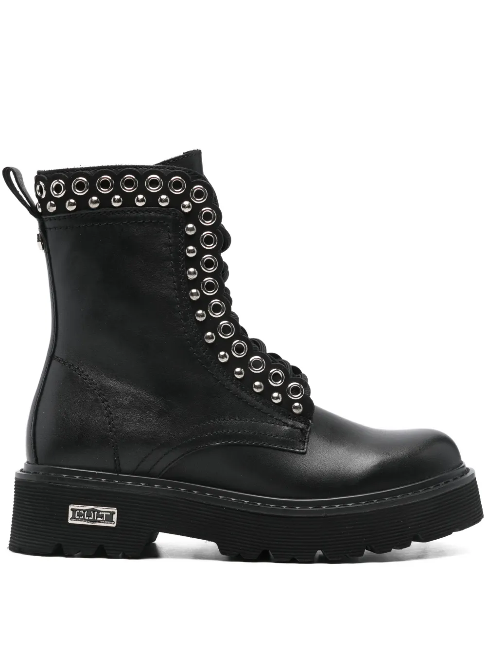 Cult studded leather boots Black