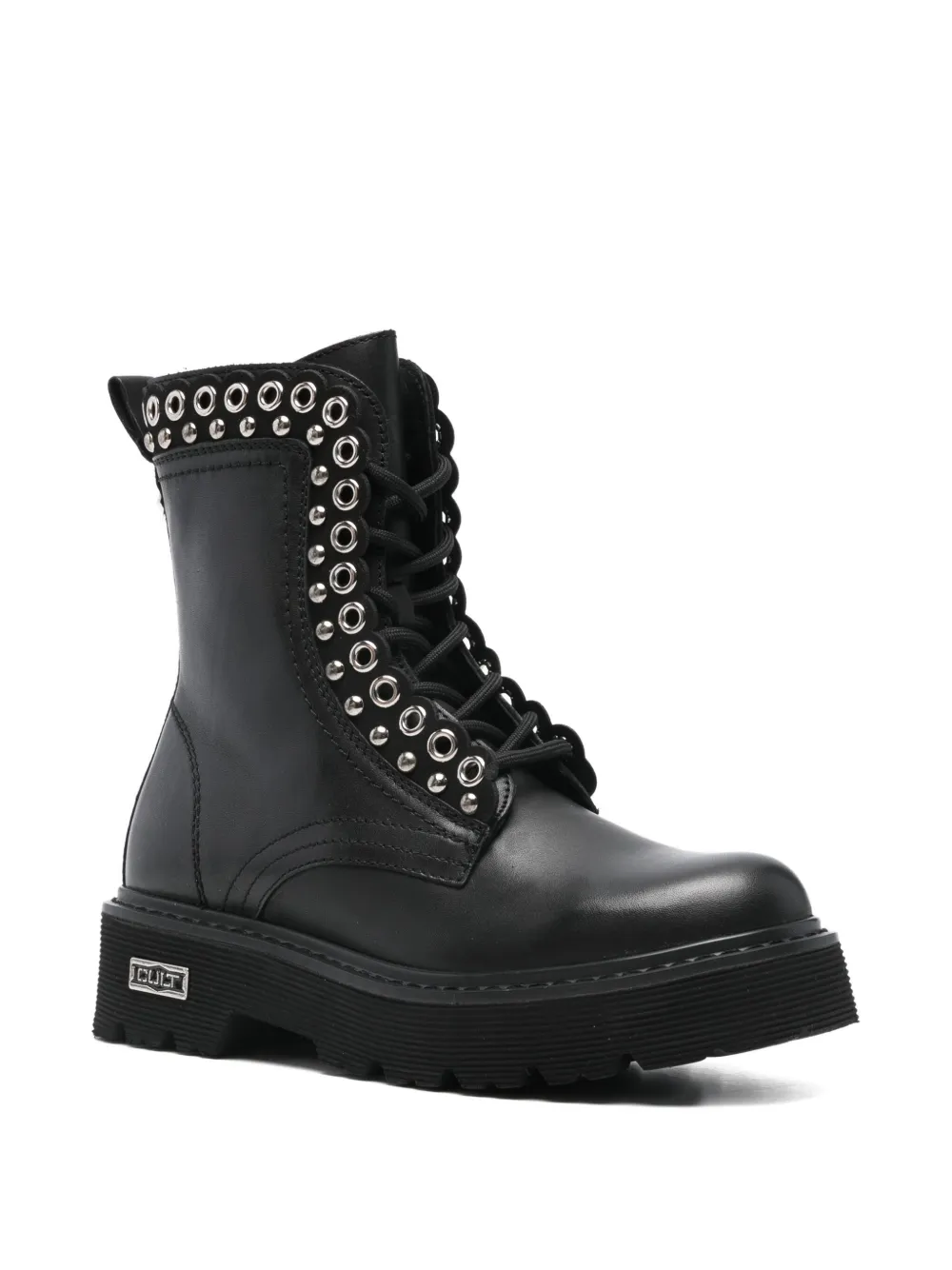 Cult studded leather boots Black