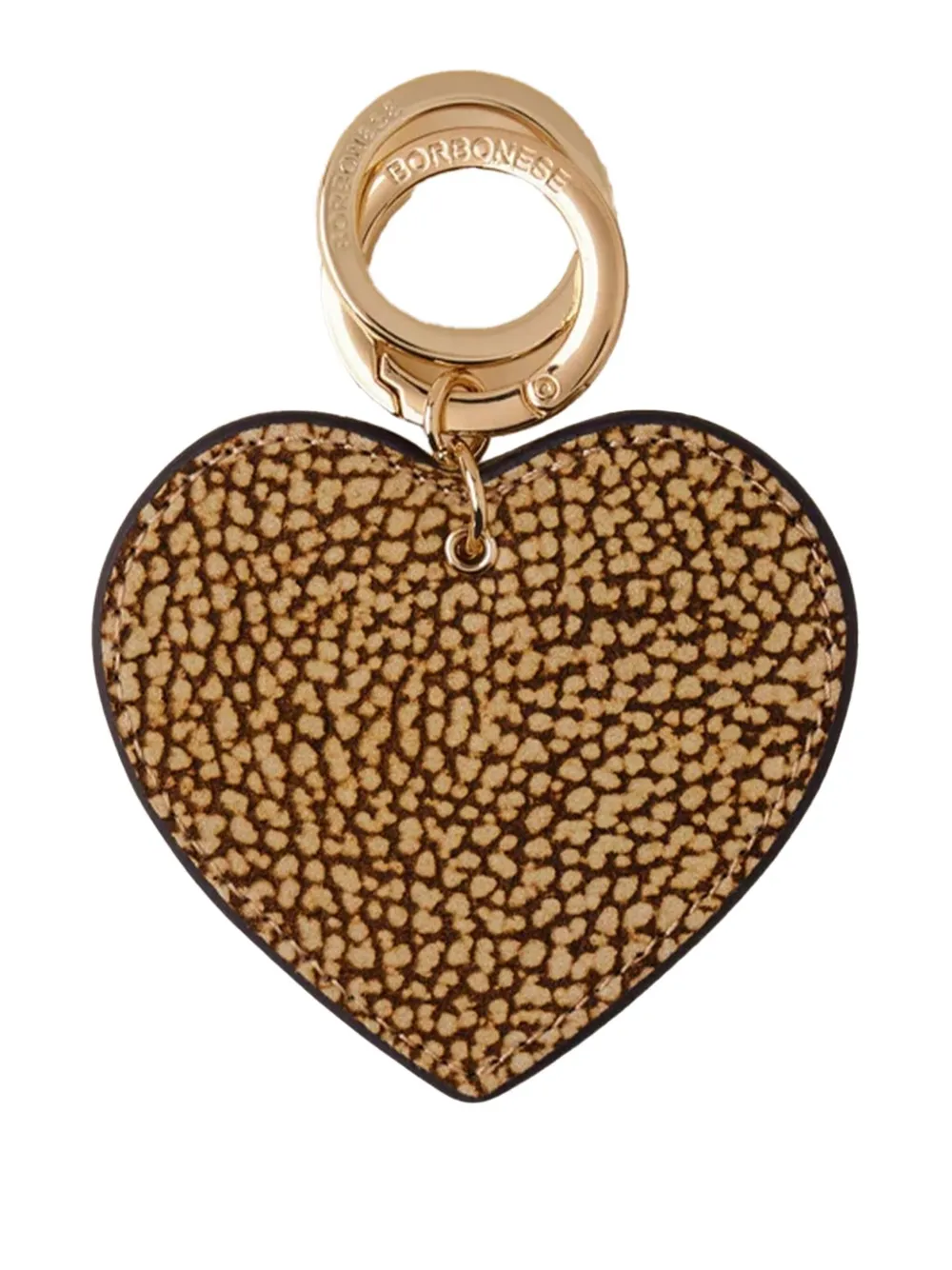 Borbonese Heart-shaped Keyring In Gold