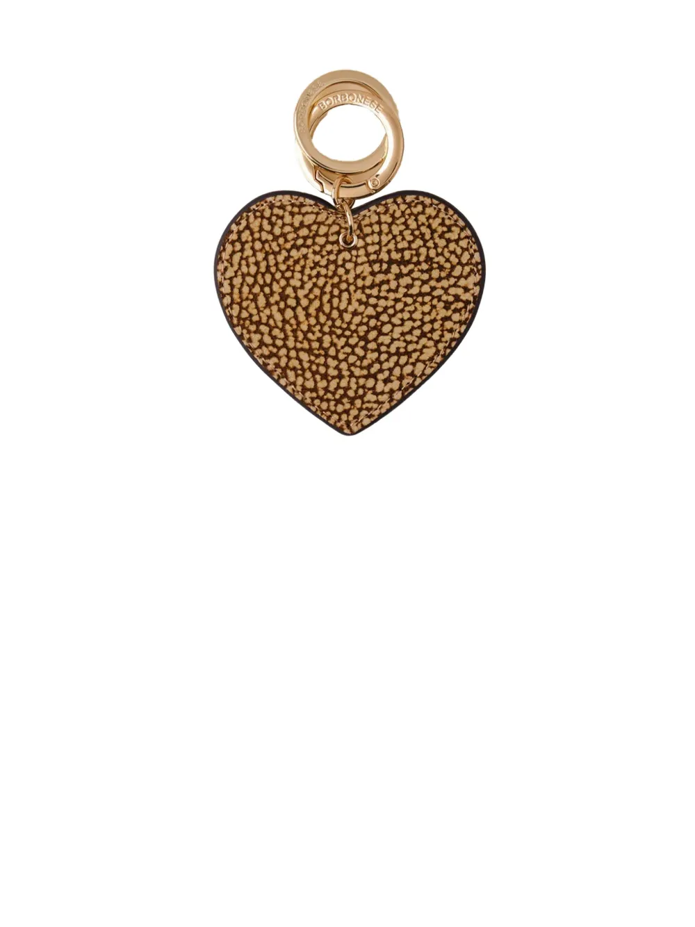 Borbonese Heart-shaped Keyring In Gold