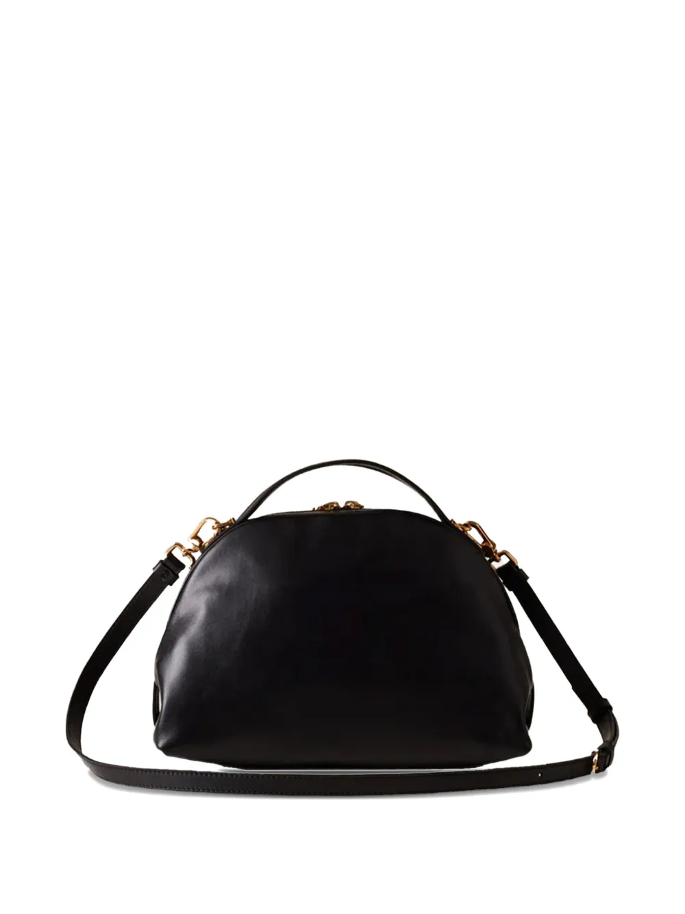 Borbonese Kleine Bowler gewelfde shopper met rits - Zwart