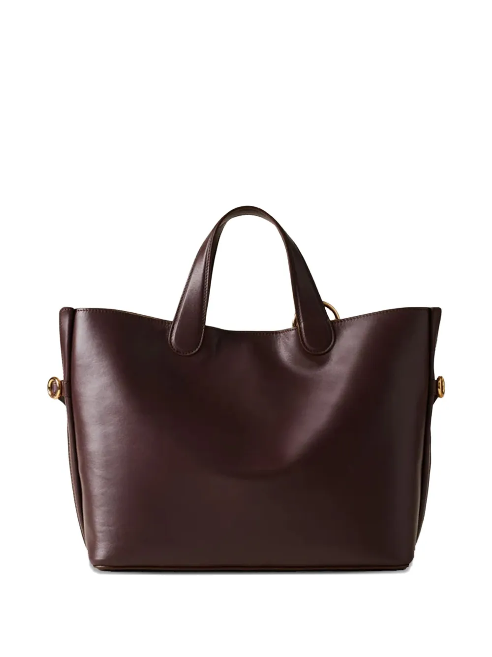Borbonese Medium Bridle leren shopper met ringdetail - Bruin