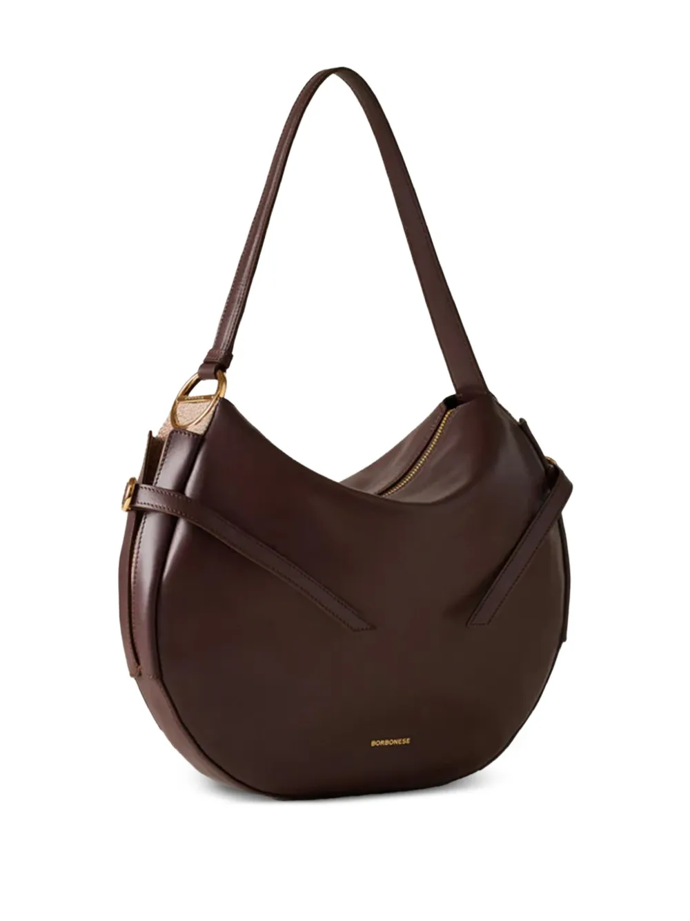 Borbonese Medium Hobo schoudertas met handgreep Bruin