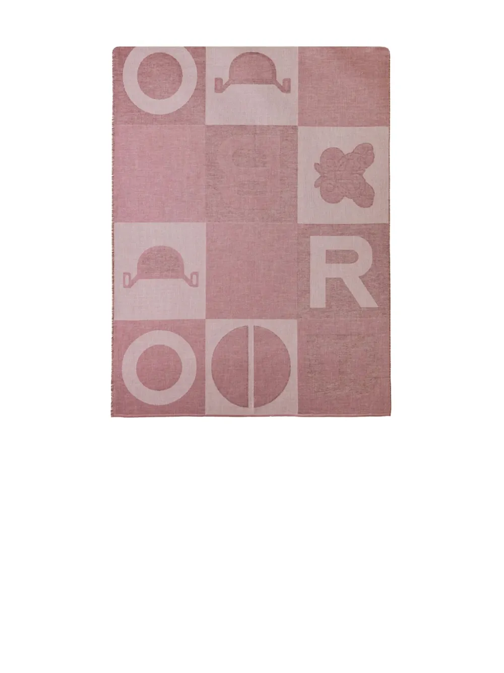 Borbonese Stole Geometric-pattern Scarf In Pink