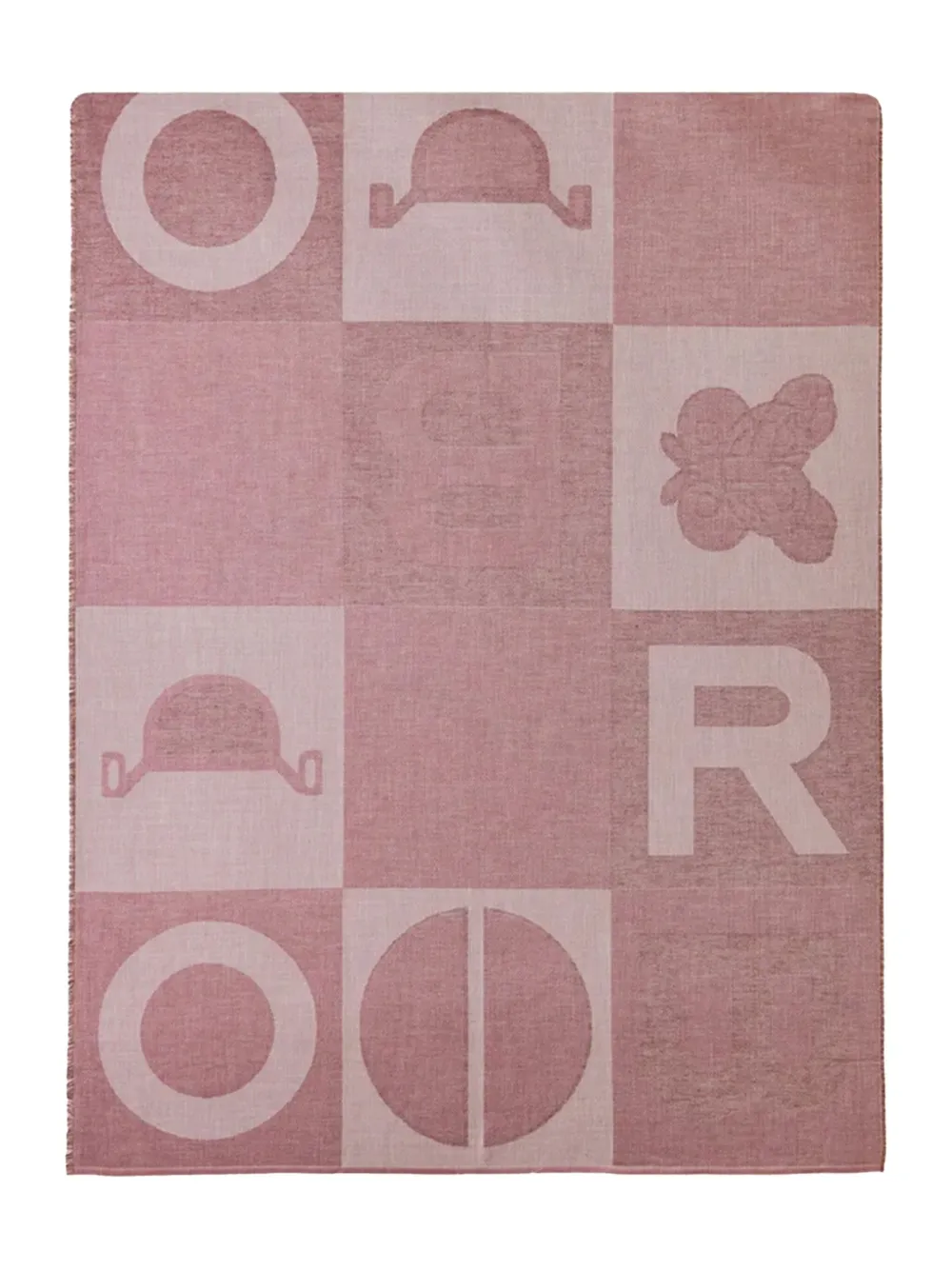 Borbonese Stole Geometric-pattern Scarf In Pink