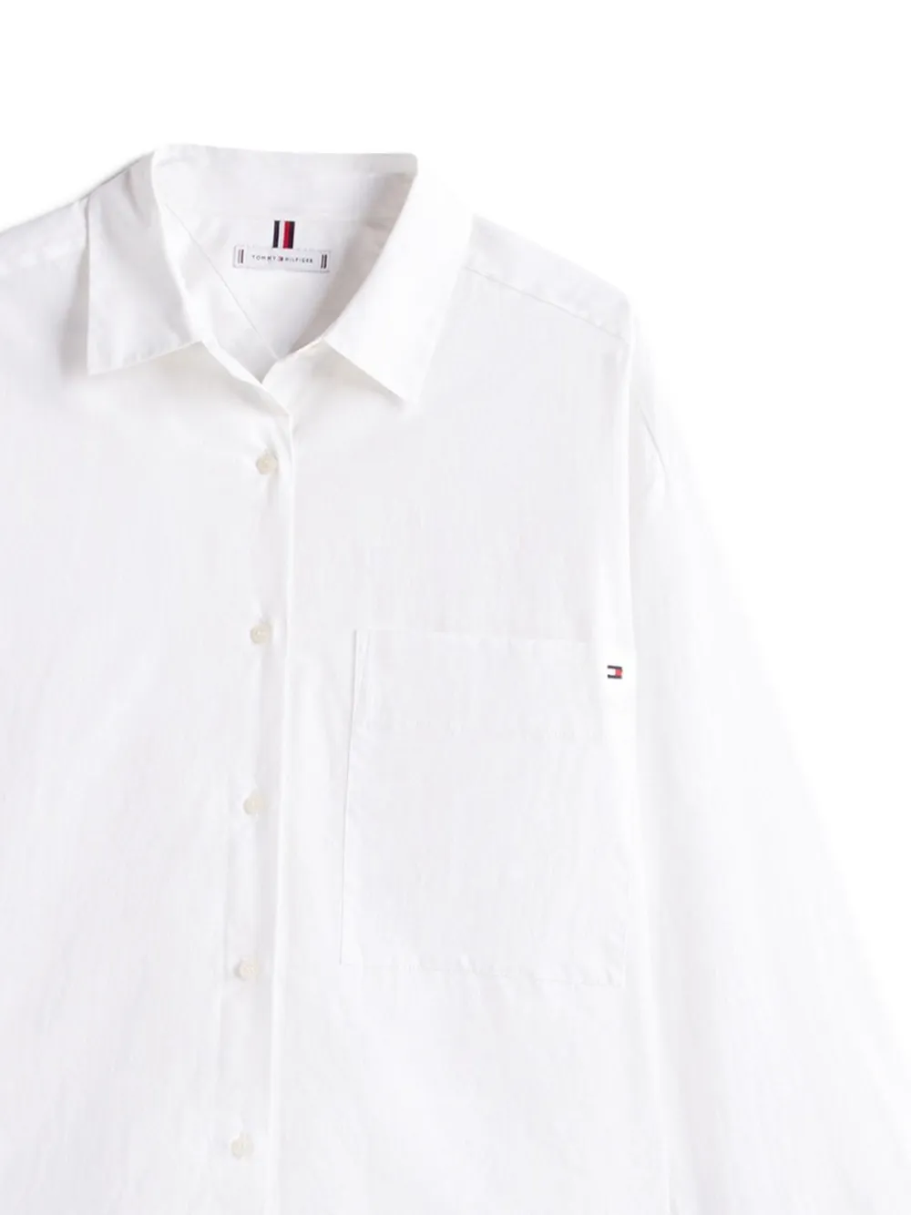 Tommy Hilfiger Button-down blouse met zak - Wit