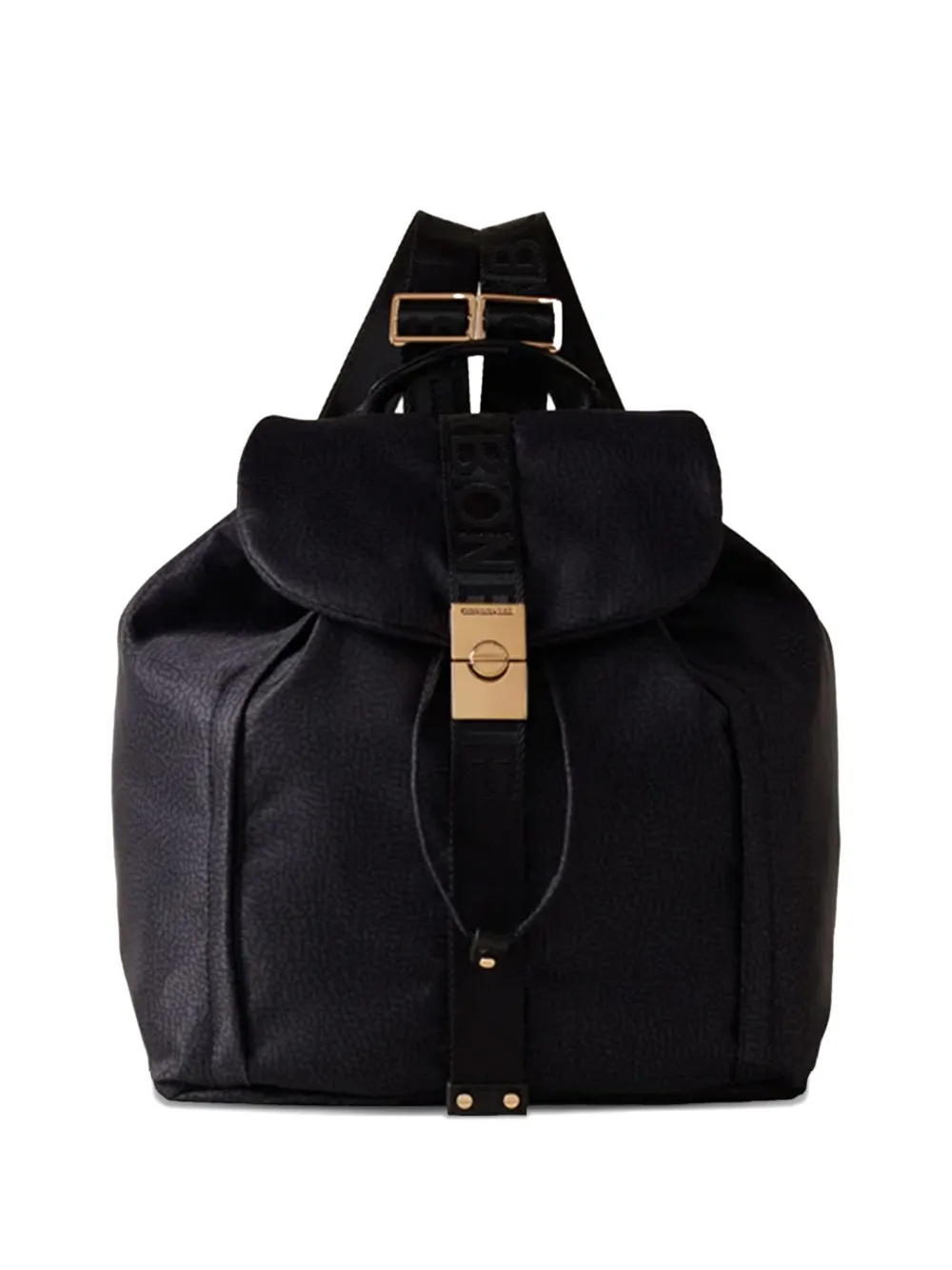Borbonese Medium Fold Zaino Backpack In Black