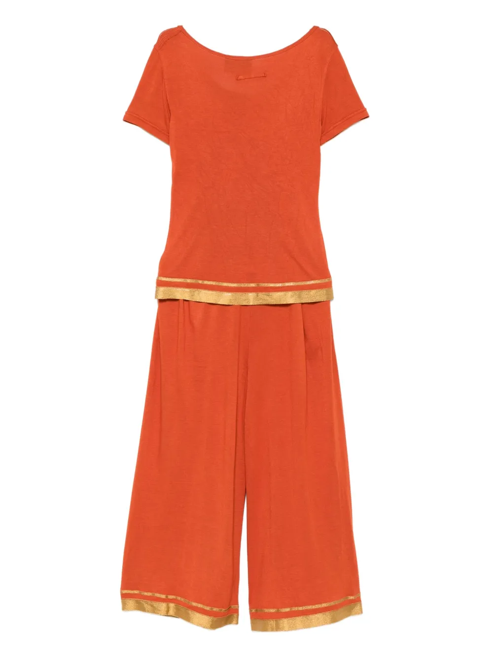 Jean Paul Gaultier Pre-Owned 2000s T-shirt en broek met gestreepte afwerking - Oranje