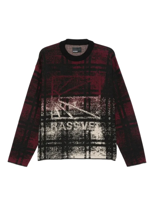 RASSVET Checked crew-neck Sweater Brown FARFETCH