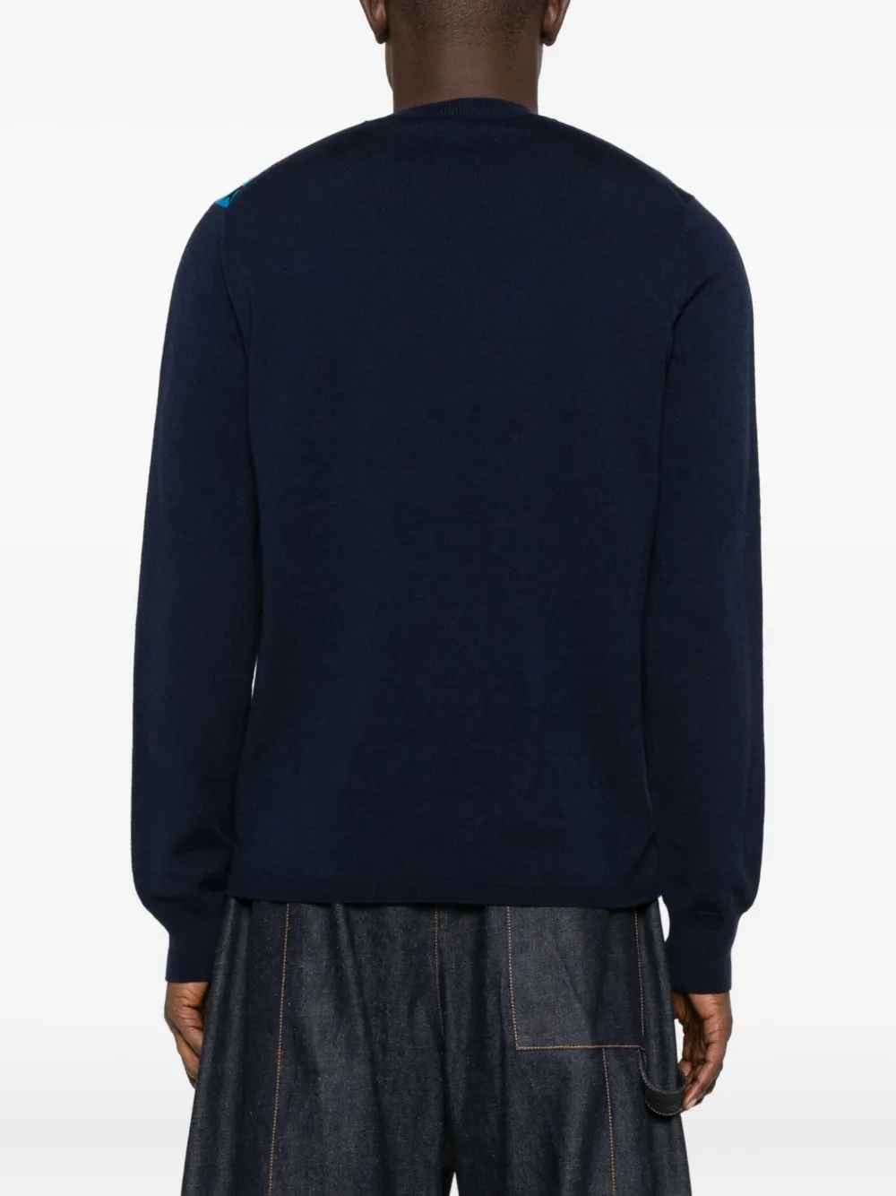 Comme Des Garçons Shirt Intarsia Pullover Sweater In Black