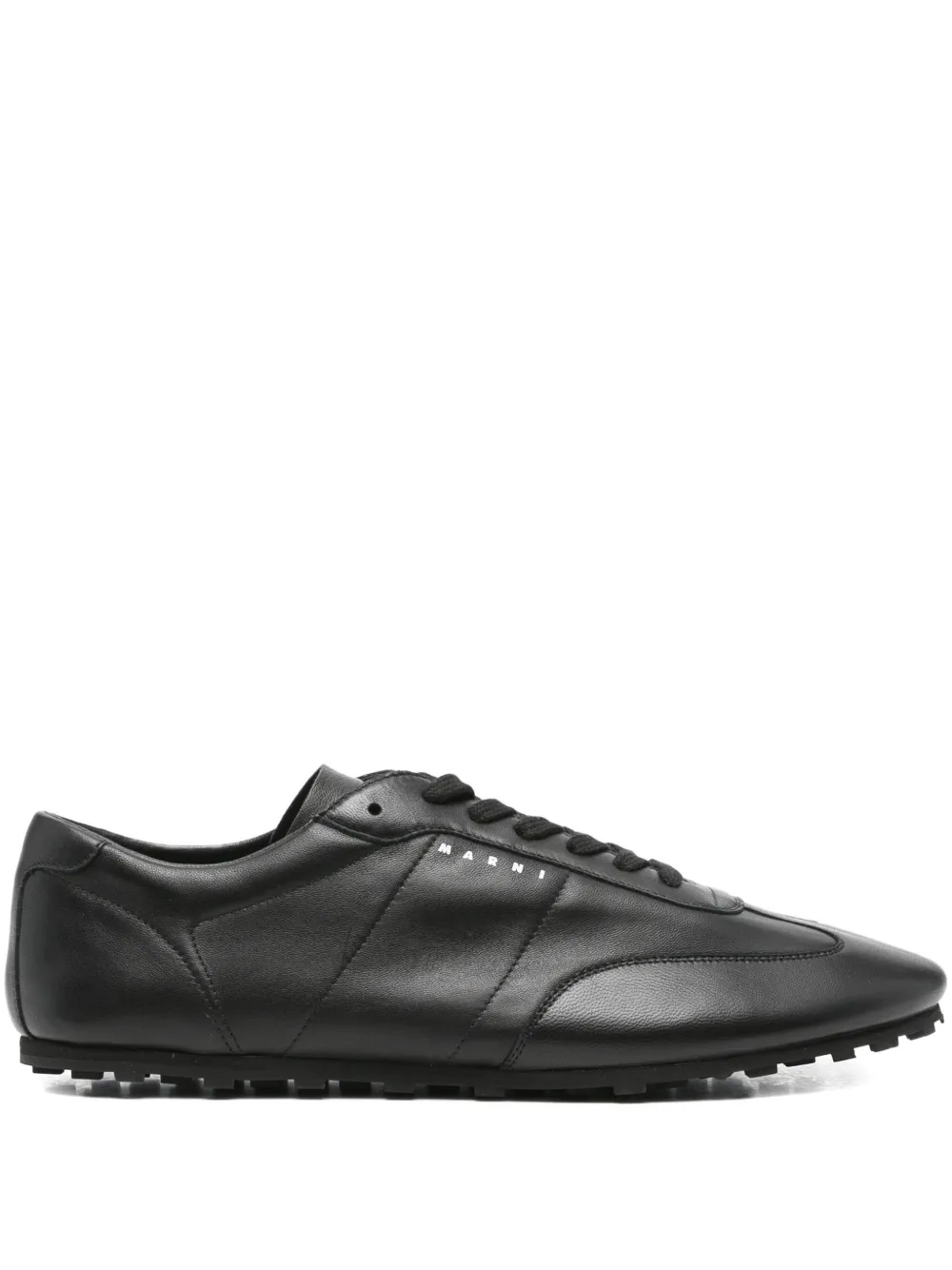 Marni leather lace-up sneakers Black