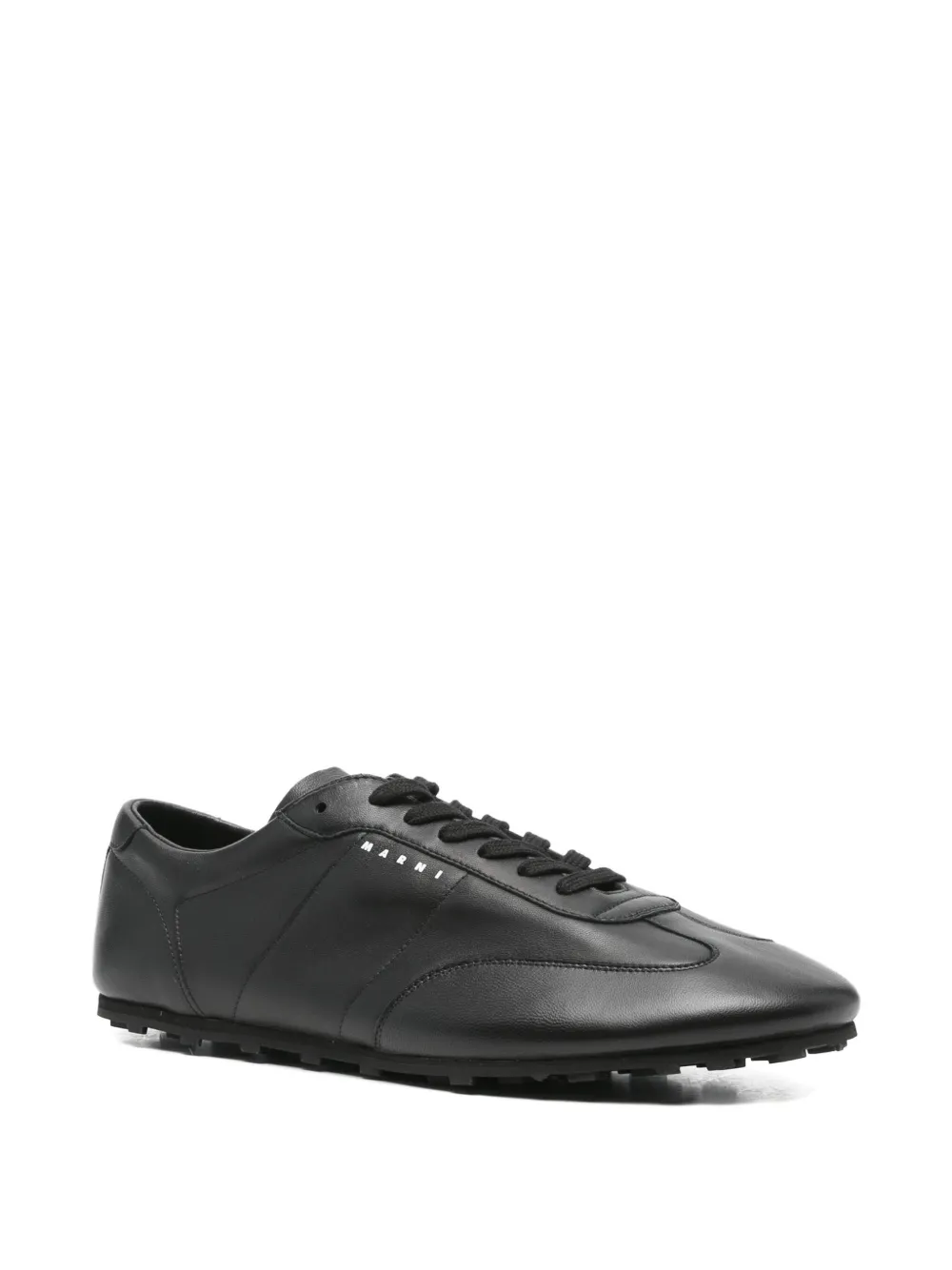 Marni Leren sneakers Zwart