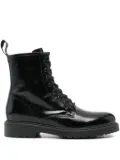 NERO GIARDINI lace-up patent-leather boots - Black