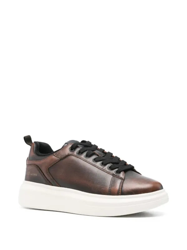 LIU JO Leather Platform Sneakers Brown FARFETCH HK