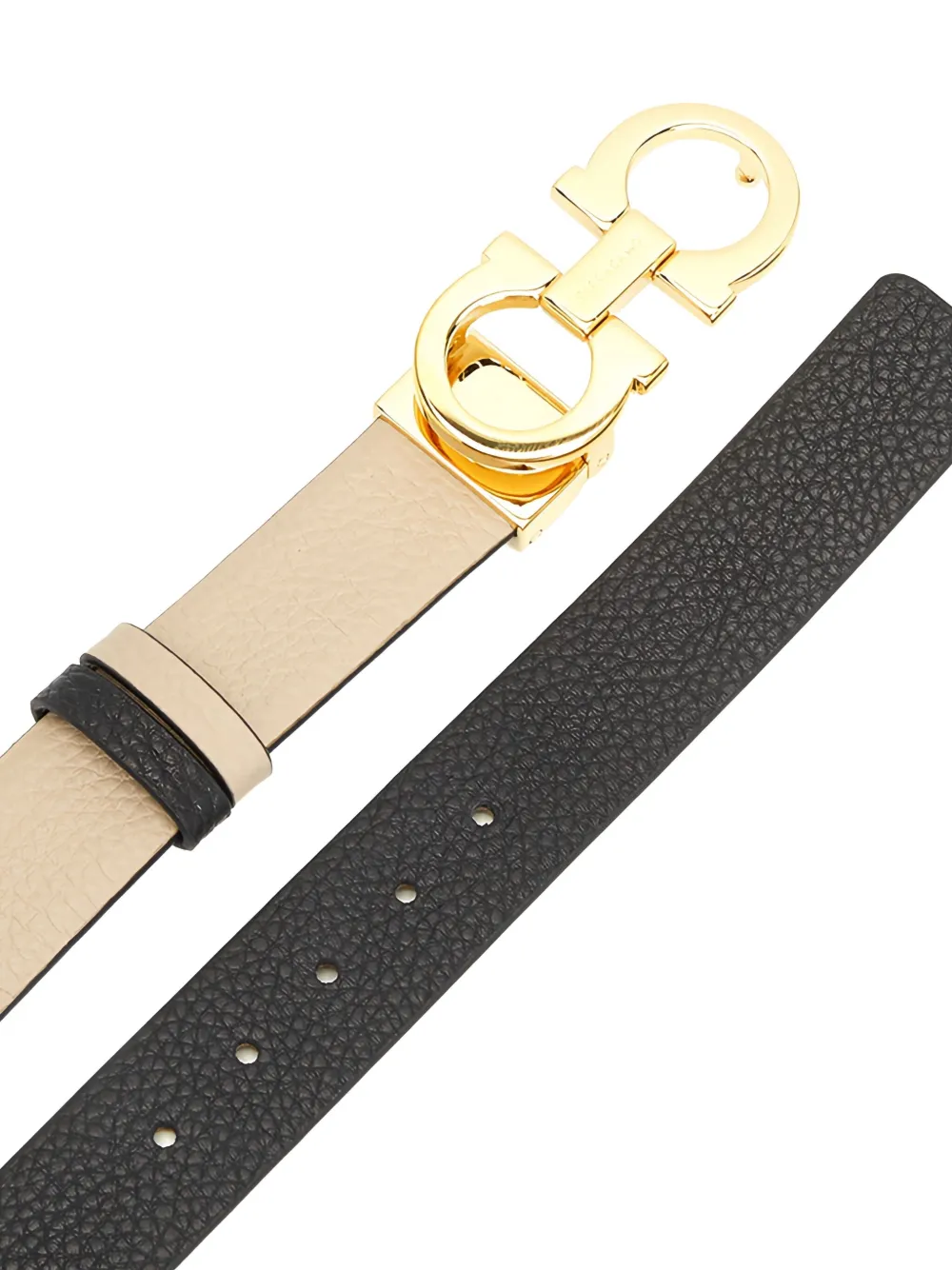 Ferragamo Gancini Reversible Belt In Black
