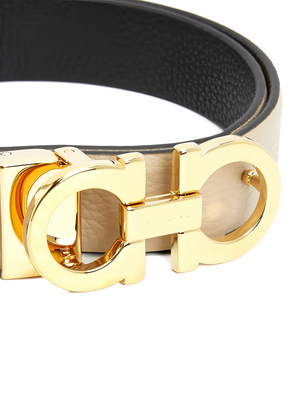 Ferragamo Gancini Reversible Belt In Black