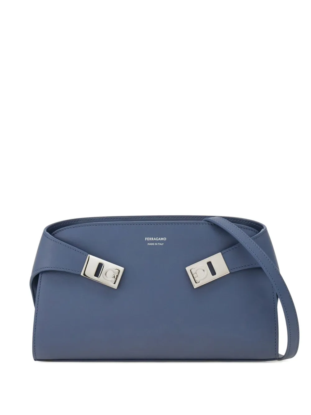 Ferragamo Mini Hug Logo-plaque Cross Body Bag In Blue