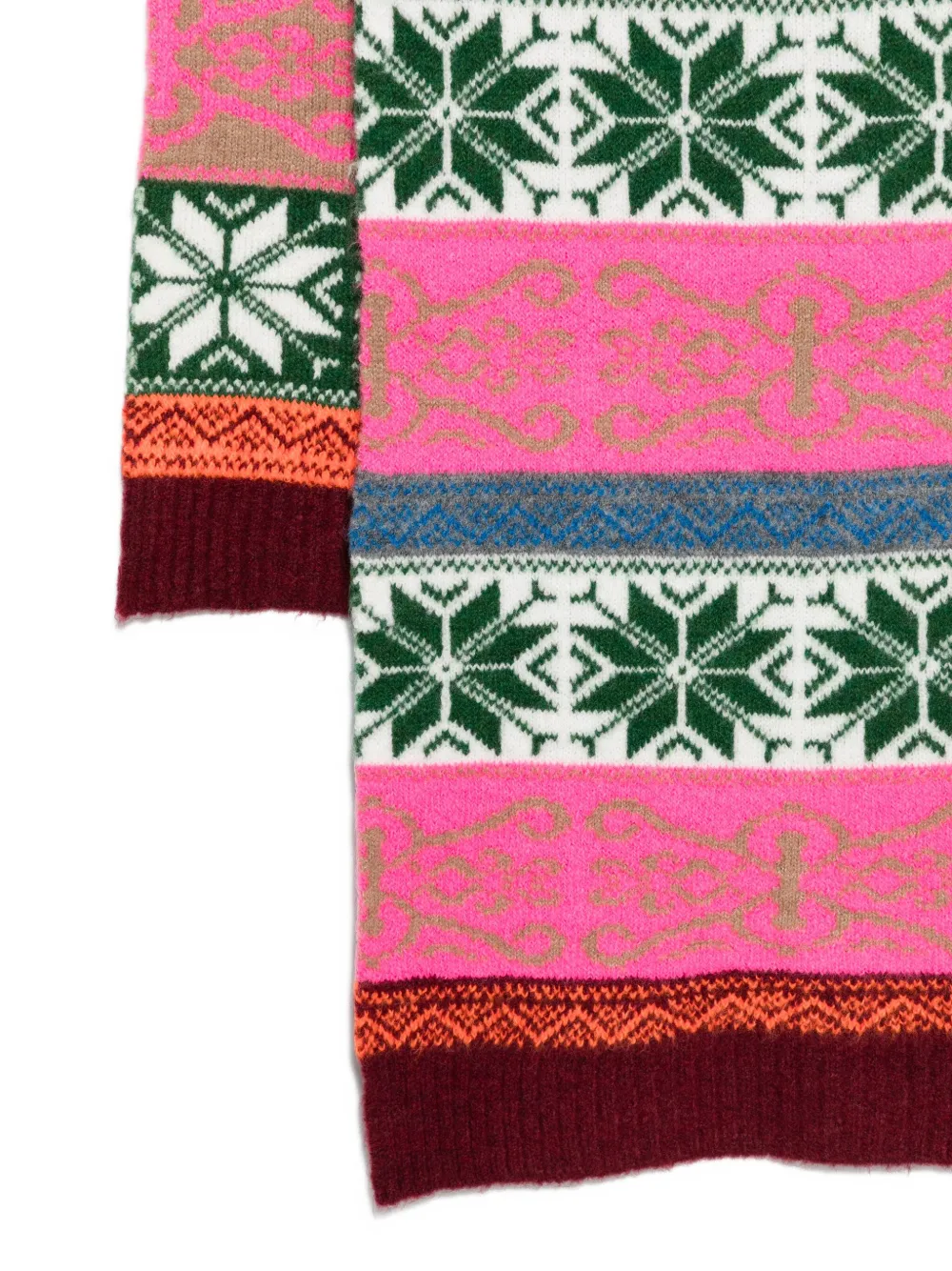 Essentiel Antwerp Snowflake-striped Scarf In Pink