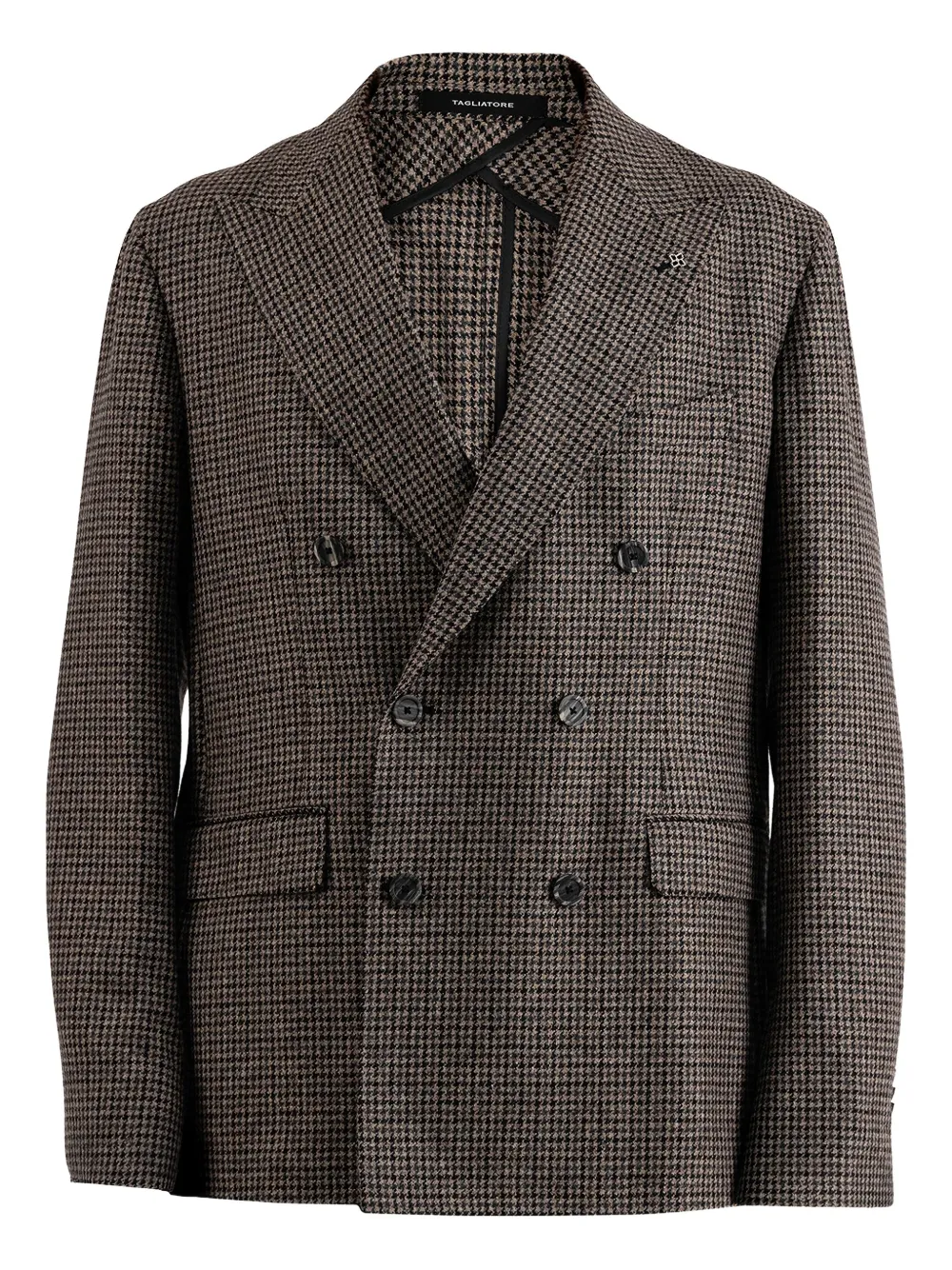 Tagliatore houndstooth double-breasted jacket | Brown | Image 1