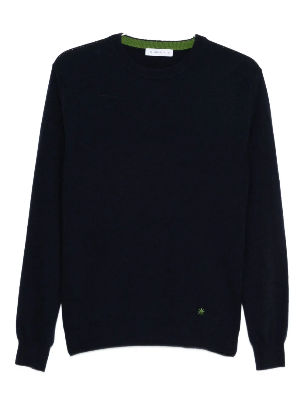 Manuel Ritz Crew-neck Floral-pattern Sweater In Black