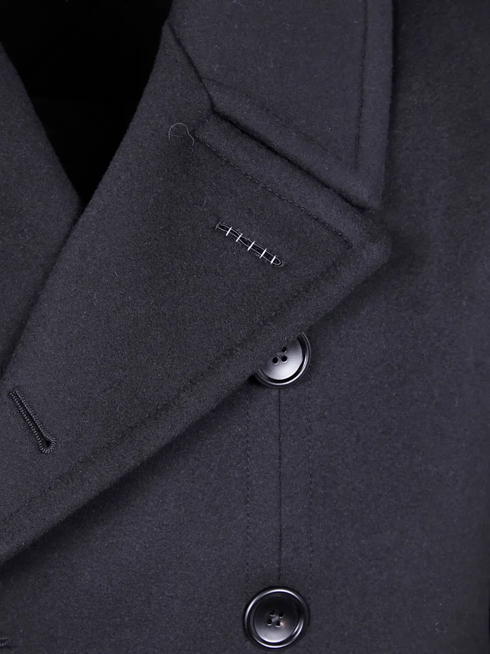 TOM FORD Wollen jas met dubbele rij knopen Zwart