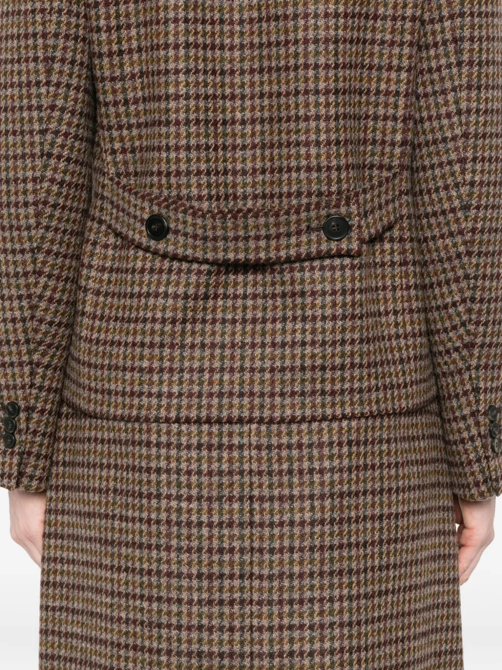 Weekend Max Mara Houndstooth Double-breasted Jacket In Brown